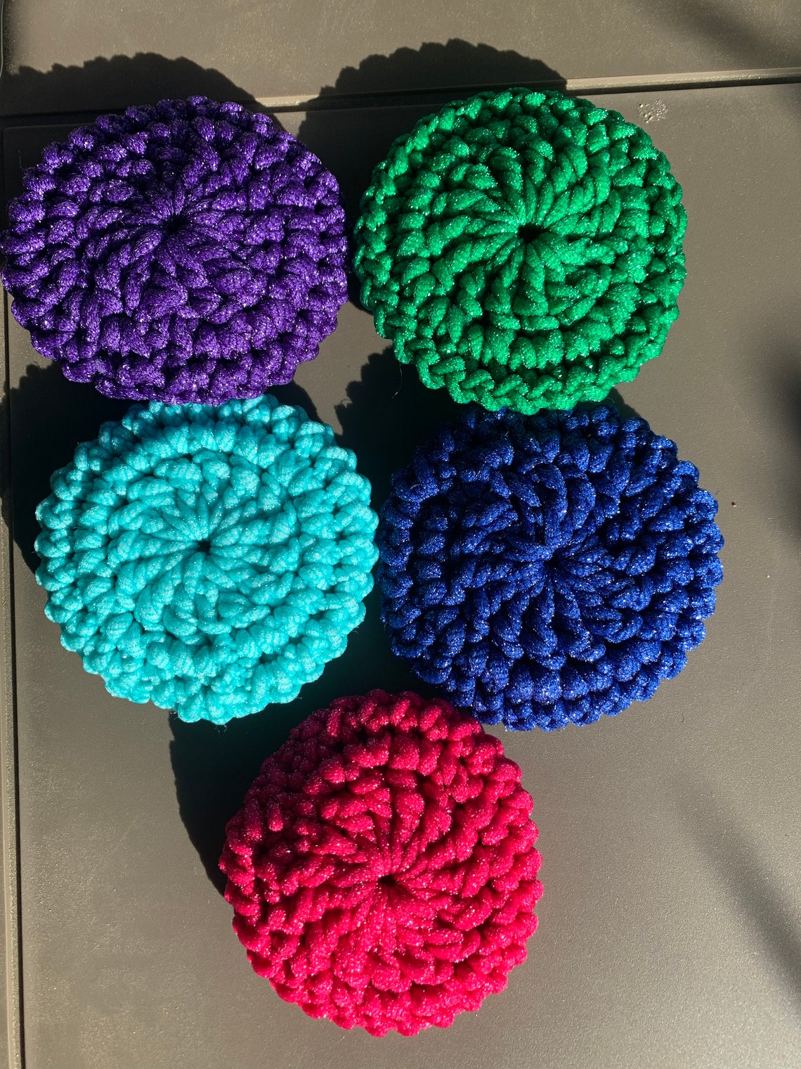 Dish Scrubbies Crochet Scouring Pads Dishwashing Sponges Etsy
