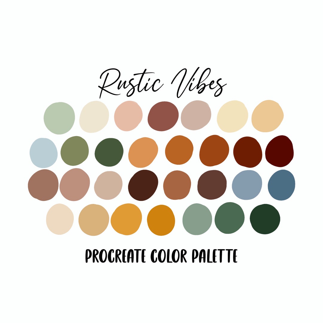 Rustic Vibes Procreate Color Palette, Procreate Color Swatches