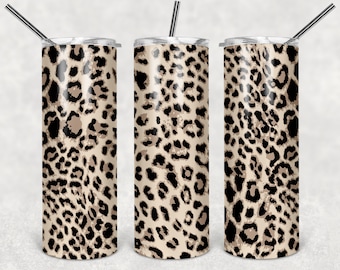 Cheetah Leopard Print Sublimation Design - 20 oz straight sided or tapered template- SEAMLESS Sublimation Tumbler Design