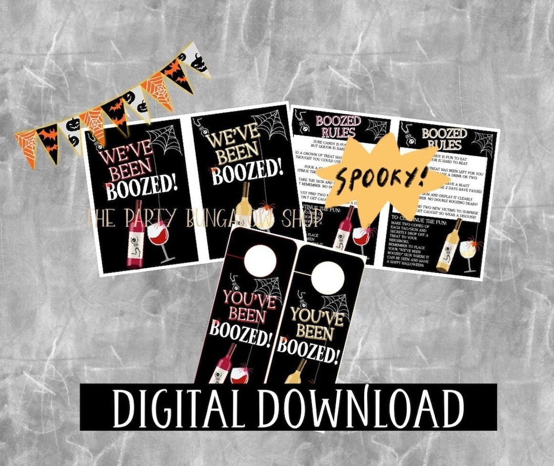 Buy Youve Been Booed Halloween Printable Sign, Youve Been Boozed ...