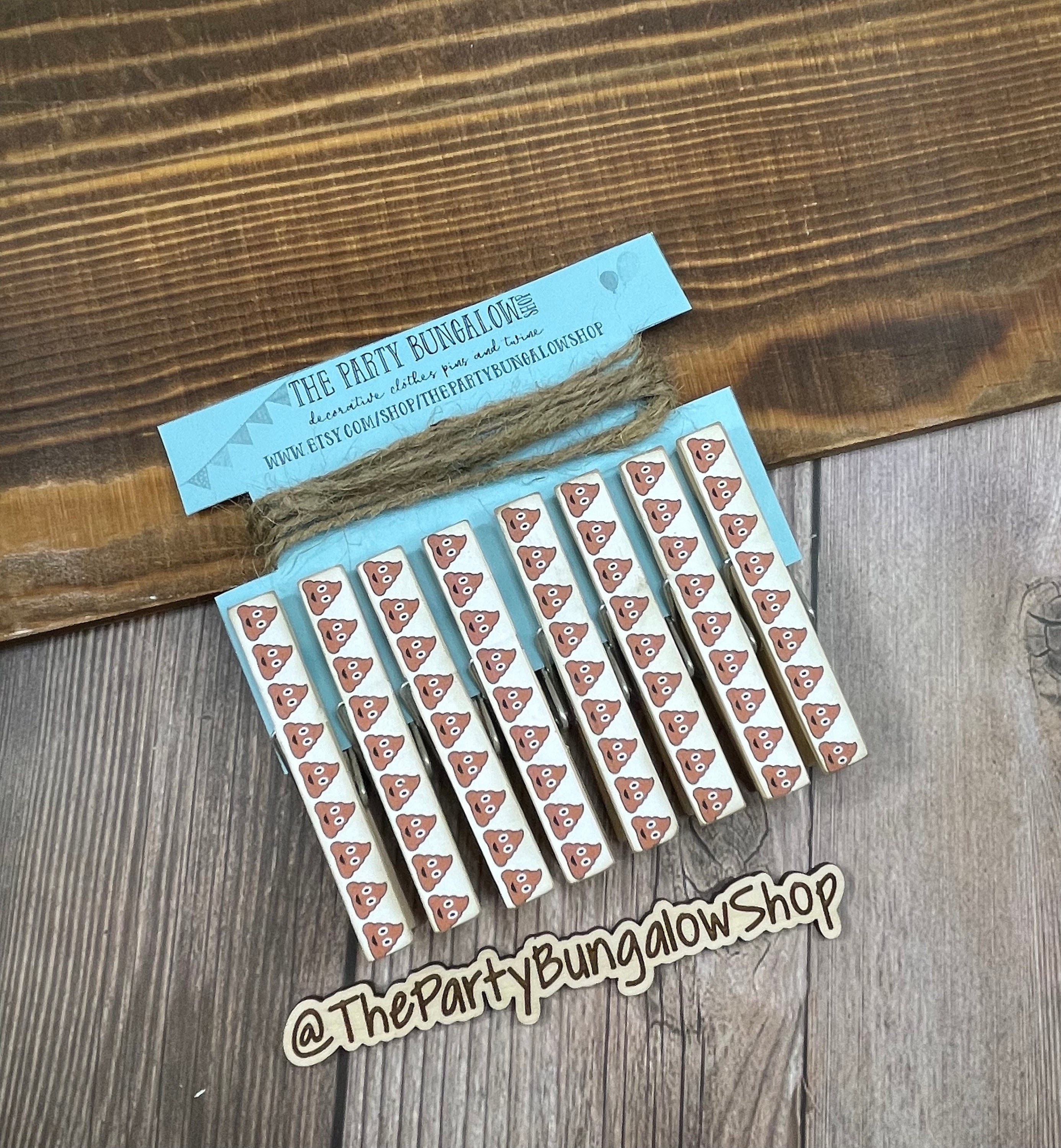 Poop Emoji Party Clothespins Poop Party Decor Baby Shower Etsy