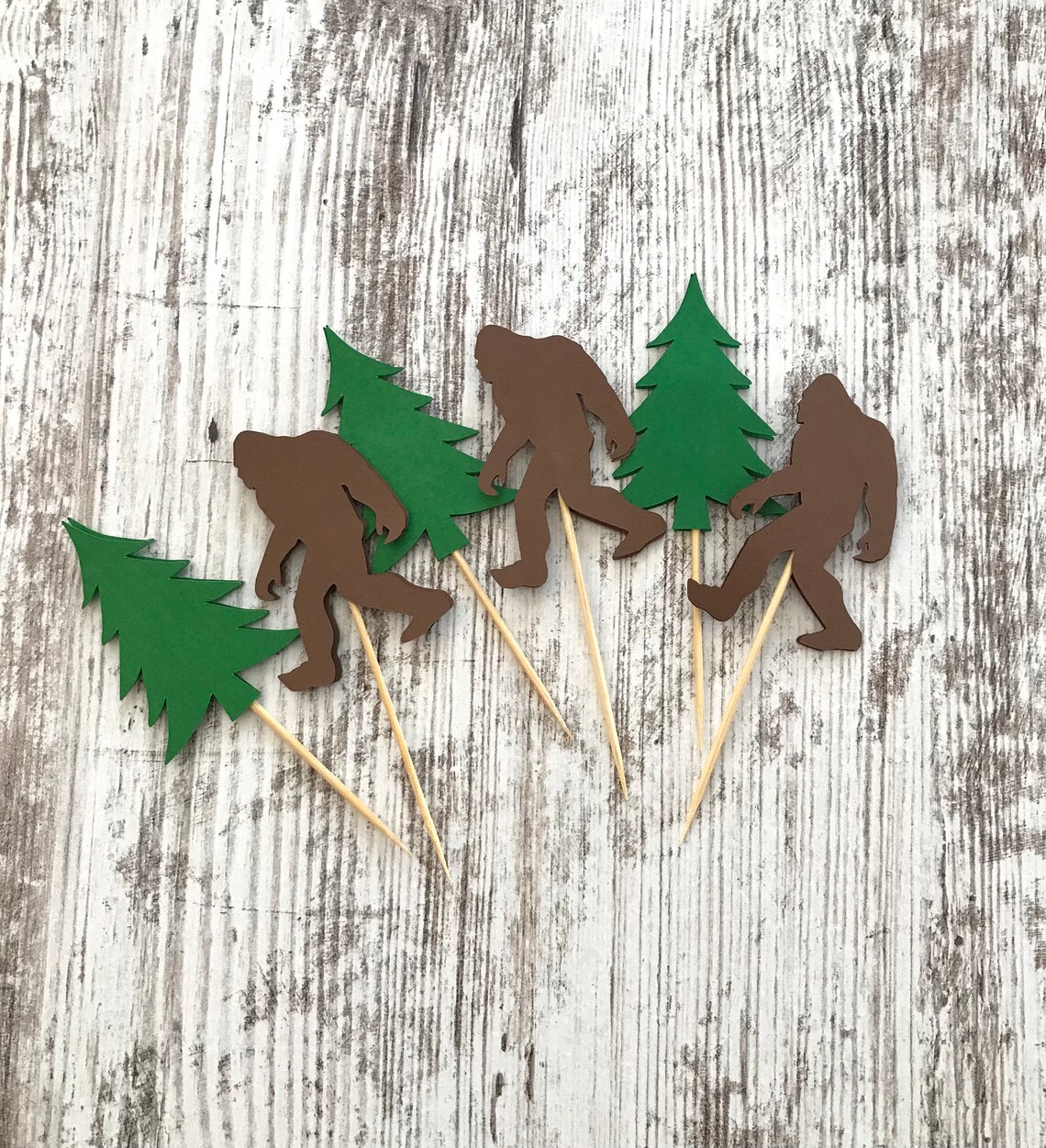 Bigfoot Cupcake Toppers Sasquatch Cupcake Toppers Party | Etsy