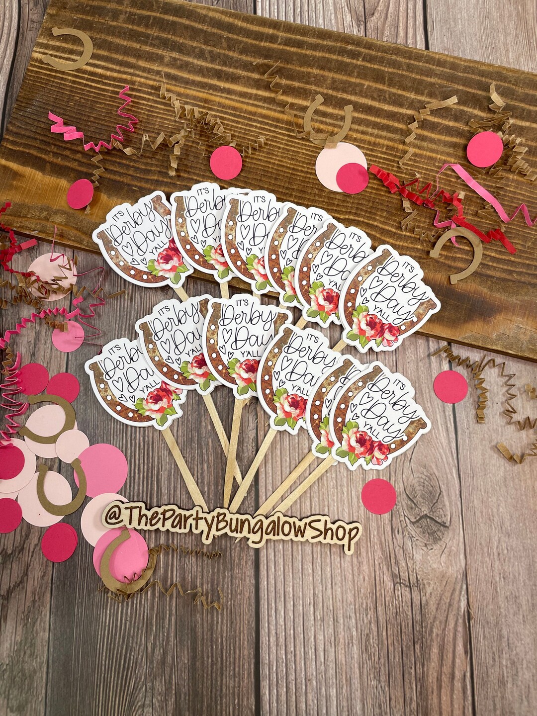 Kentucky Derby Cupcake Topper, Horseshoe Topper, Horse Racing, Derby