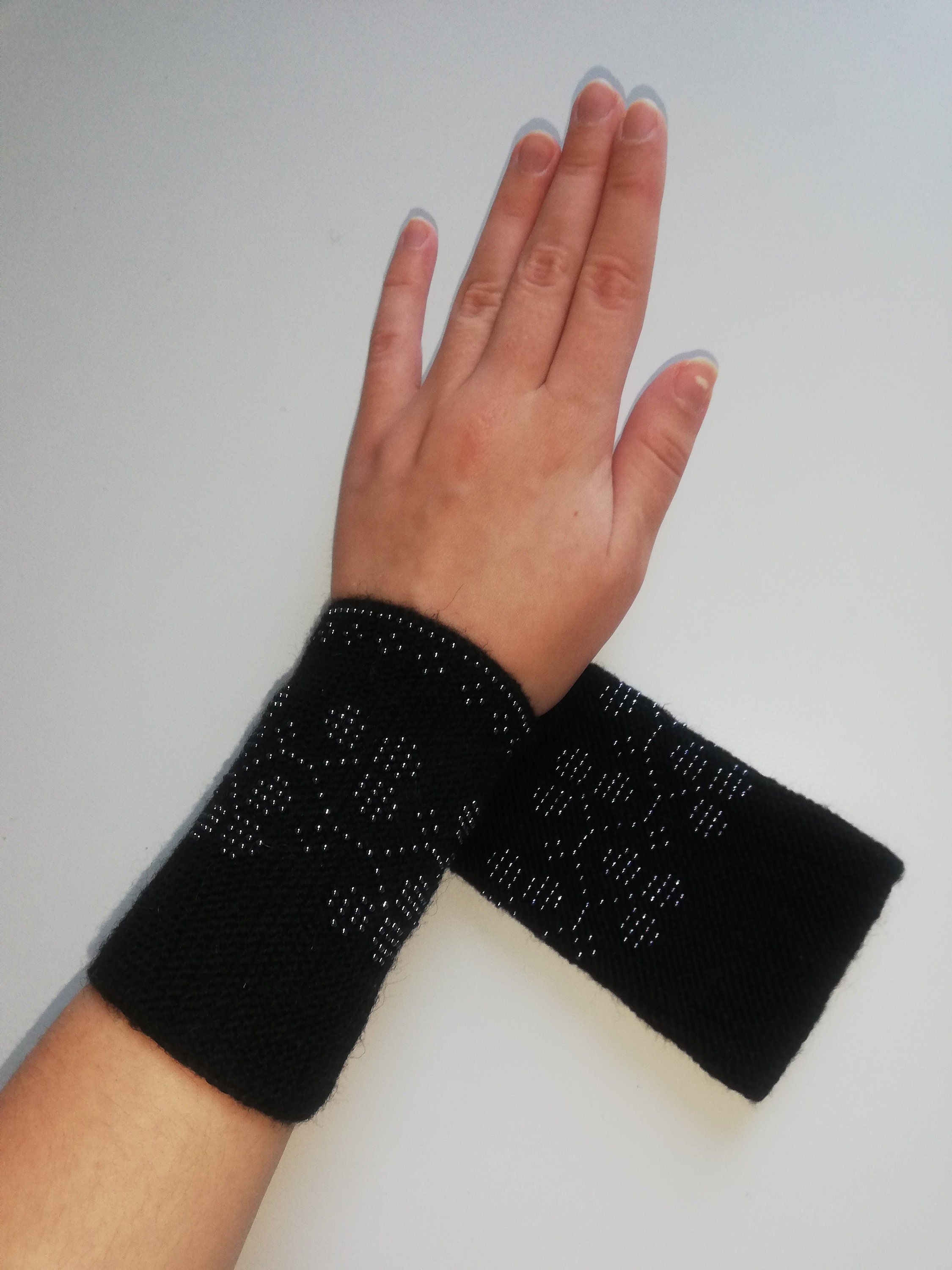 Knitted merino wool wrist warmers Etsy