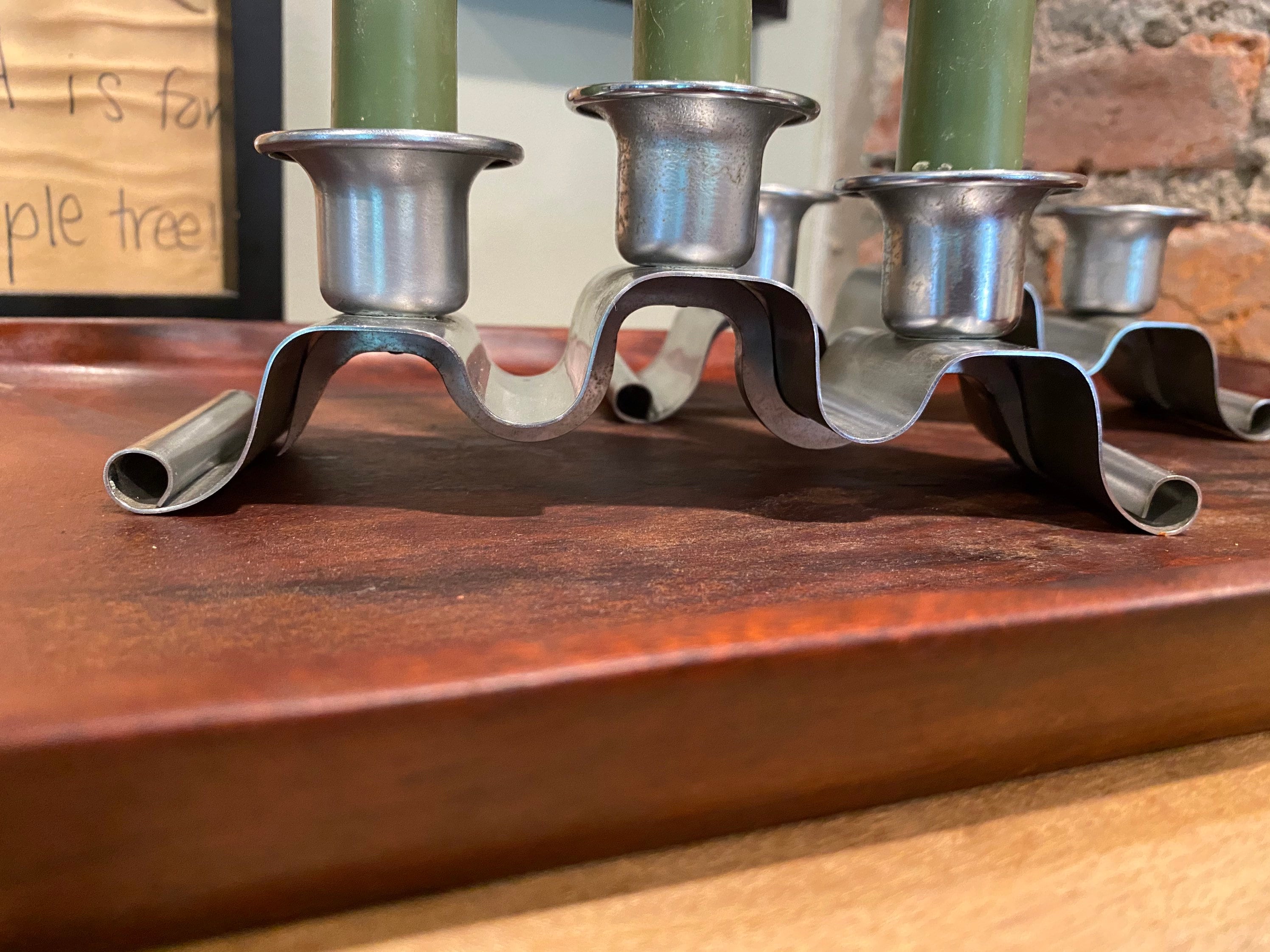 Lot De 2 Bougeoirs En Onyx – Taille Moyenne – Vintage, Quelques Usures