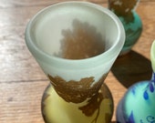 Small Galle amber landscape cameo glass vase