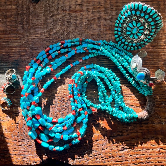One Of The Largest Squaw Wraps Of Any Old Navajo Native American Jewelry jewelry Necklace One Of The Largest Squaw Wraps Of Any Old Navajo Native American Jewelry jewelry Necklace