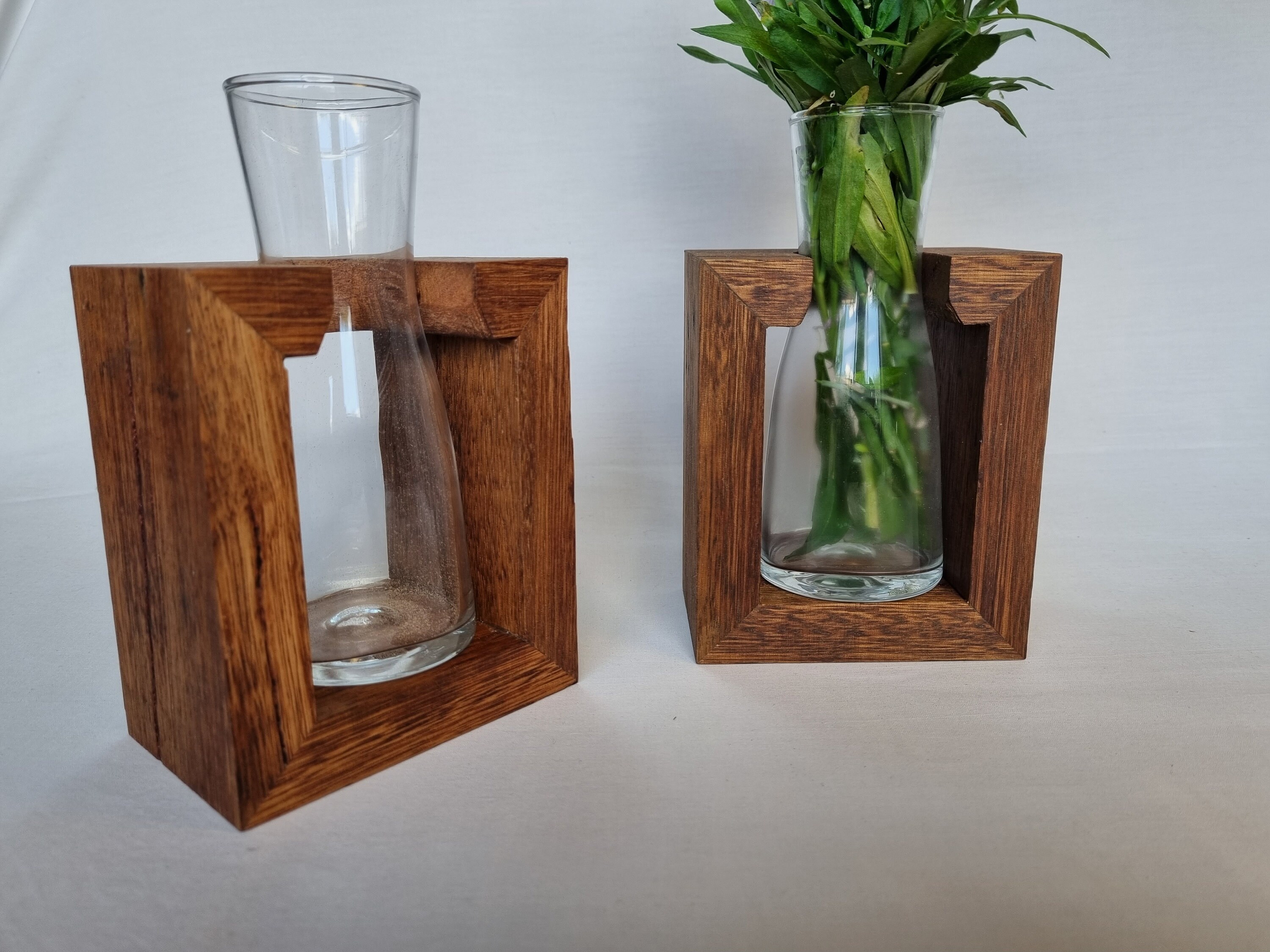 Soporte de jarrón de madera reciclado jarrón incluido | Etsy