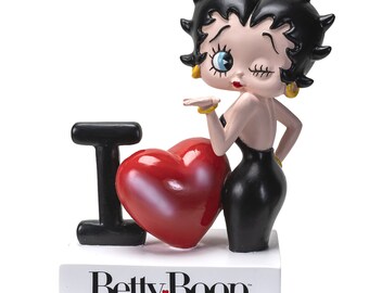 Betty Boop & Pudgy Cute Kisses Hearts Cartoon Bumper Sticker or Fridge Magnet 