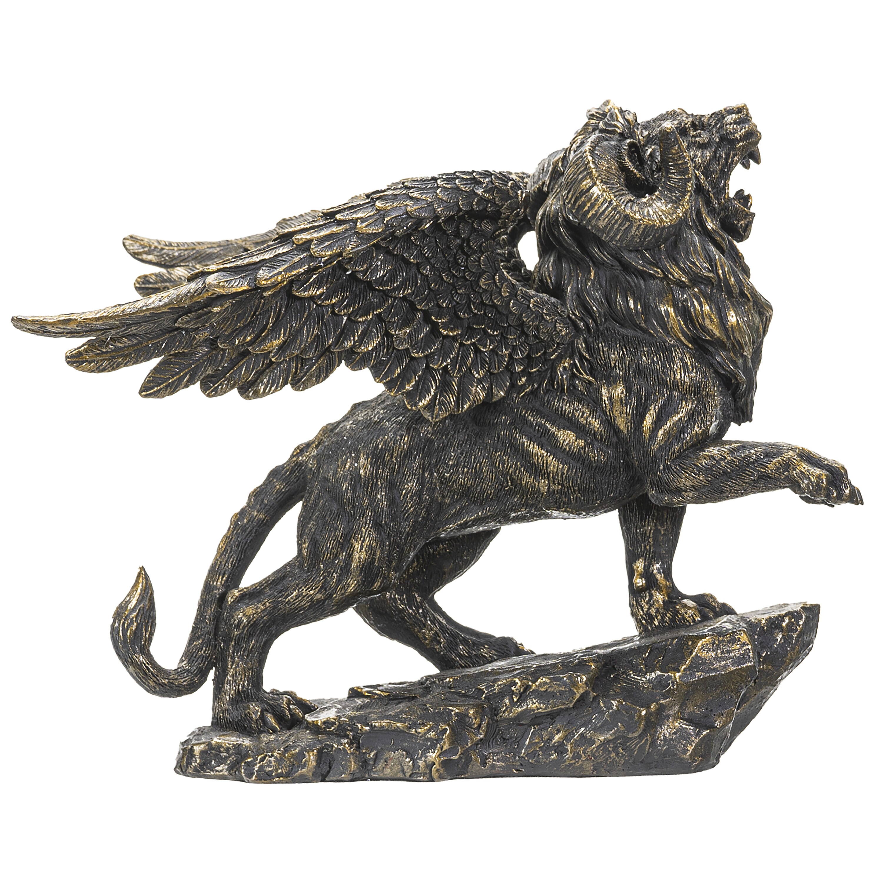 Horned Chimera Mythical Lion Gargoyle Statue Etsy