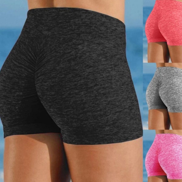 Frauen Sets elastische nelastisch Aus hohe Taille Leggings enge Fitness Sport Biker Shorts