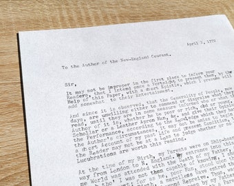 White Granite Paper, Custom Typewritten Note / Letter