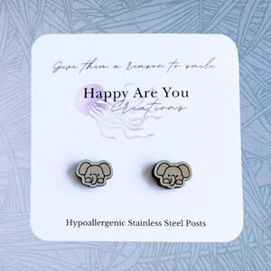 Elephant Stud Earrings, Stud Earrings, Cute Earrings, Elephant Earrings, Animal Stud Earrings, Kids Earrings, Fun Earrings, Zoo Earrings
