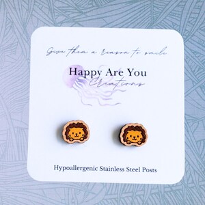 Lion Stud Earrings, Stud Earrings, Cute Earrings, Lion Earrings, Animal Stud Earrings, Kids Earrings, Fun Earrings, Zoo Earrings