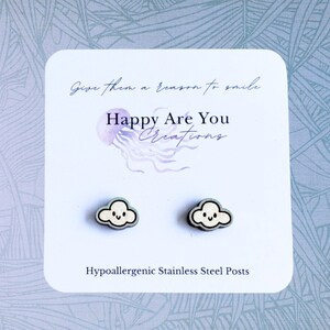 Cloud Stud Earrings, Stud Earrings, Cute Earrings, Cloud Earrings, Nature Stud Earrings, Kids Earrings, Fun Earrings, Nature Earrings