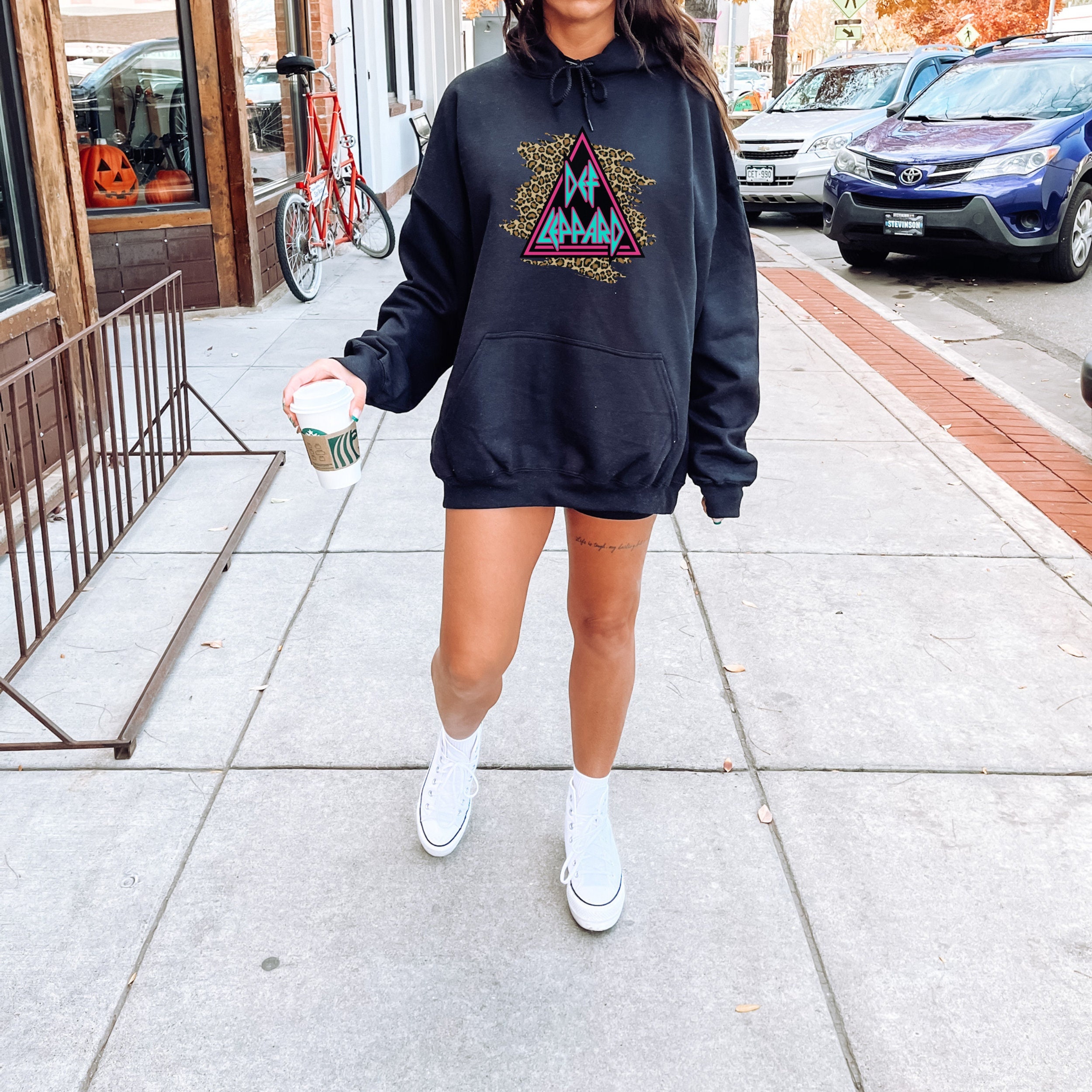 Oversized def leppard sweatshirt sales