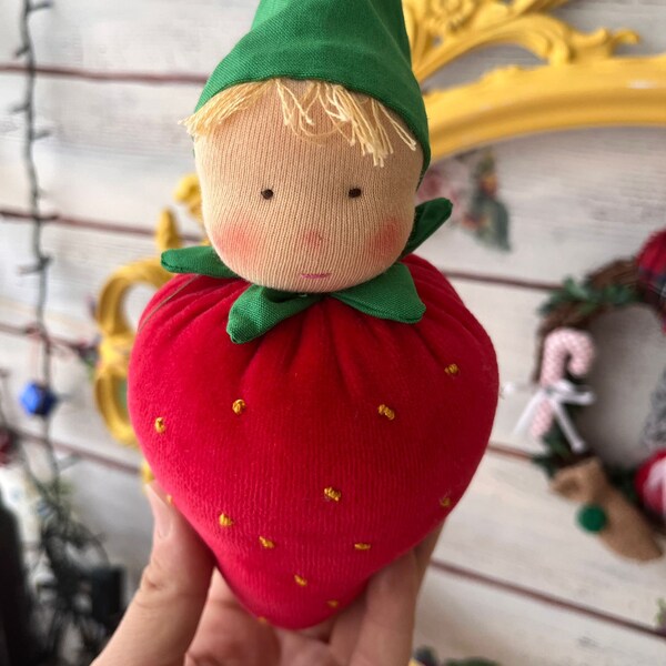 6 inches Strawberry Waldorf toy