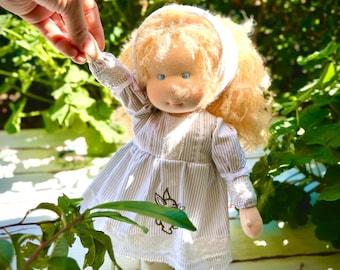 14 inch waldorf doll,Surprise outfit gift, organic doll,homemade,art textile,cloth baby
