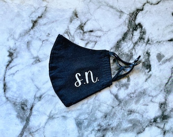 Personalized Initial Face Masks|Reusable Face| Customized Fonts|Mask|Double Layer| Trendy|Protection|ADULT & KIDS SIZES
