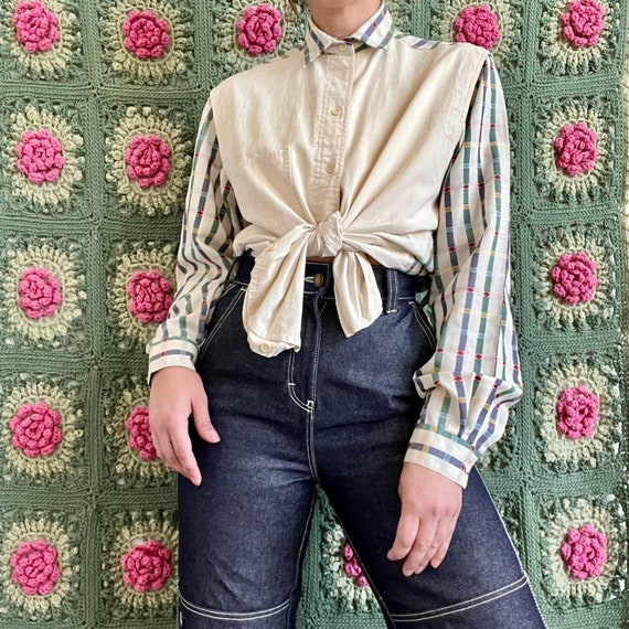 1980s Patterned Button Down Shirt - image 8