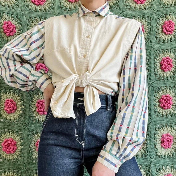 1980s Patterned Button Down Shirt - image 2
