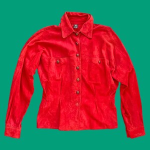 1970s Anne Klein Red Suede Jacket image 1