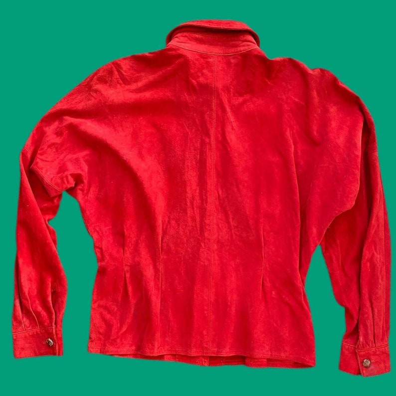 1970s Anne Klein Red Suede Jacket image 4