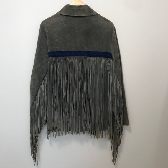 Vintage suede beaded fringe jacket – Size M - image 8