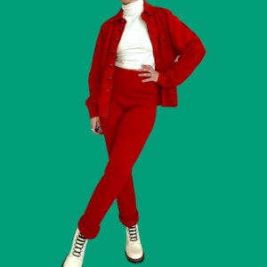 1970s Anne Klein Red Suede Jacket image 2