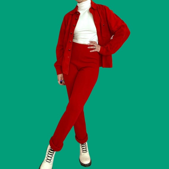 1970s Anne Klein Red Suede Jacket - image 2
