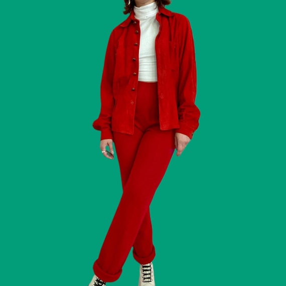 1970s Anne Klein Red Suede Jacket - image 3