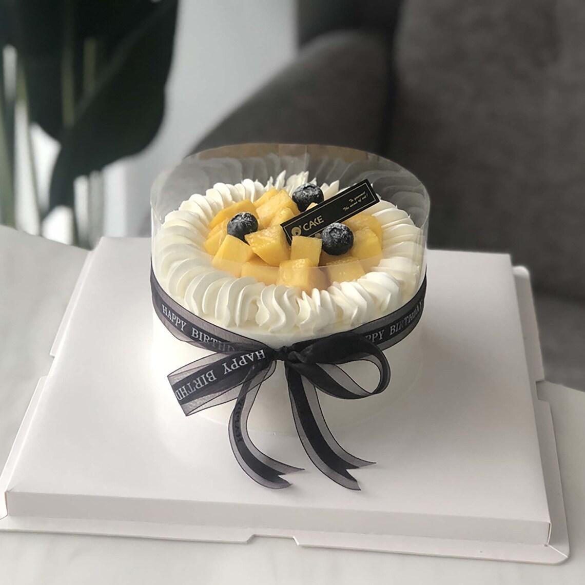 Happy Birthday Cake Box Ribbon Butterfly Tie DIY Gift Flowers Etsy