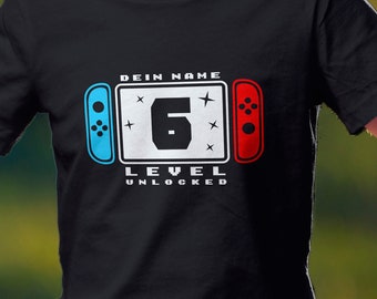 Gepersonaliseerd gaming-T-shirt met individuele naam en leeftijd - ideaal verjaardagscadeau