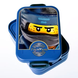 Personalisierte Lunchbox, Kinder Brotdose mit Namen, Geschenk zur Einschulung, Schultütenfüllung | Brotdose Bento Brotbox Mepal | NINJA JAY