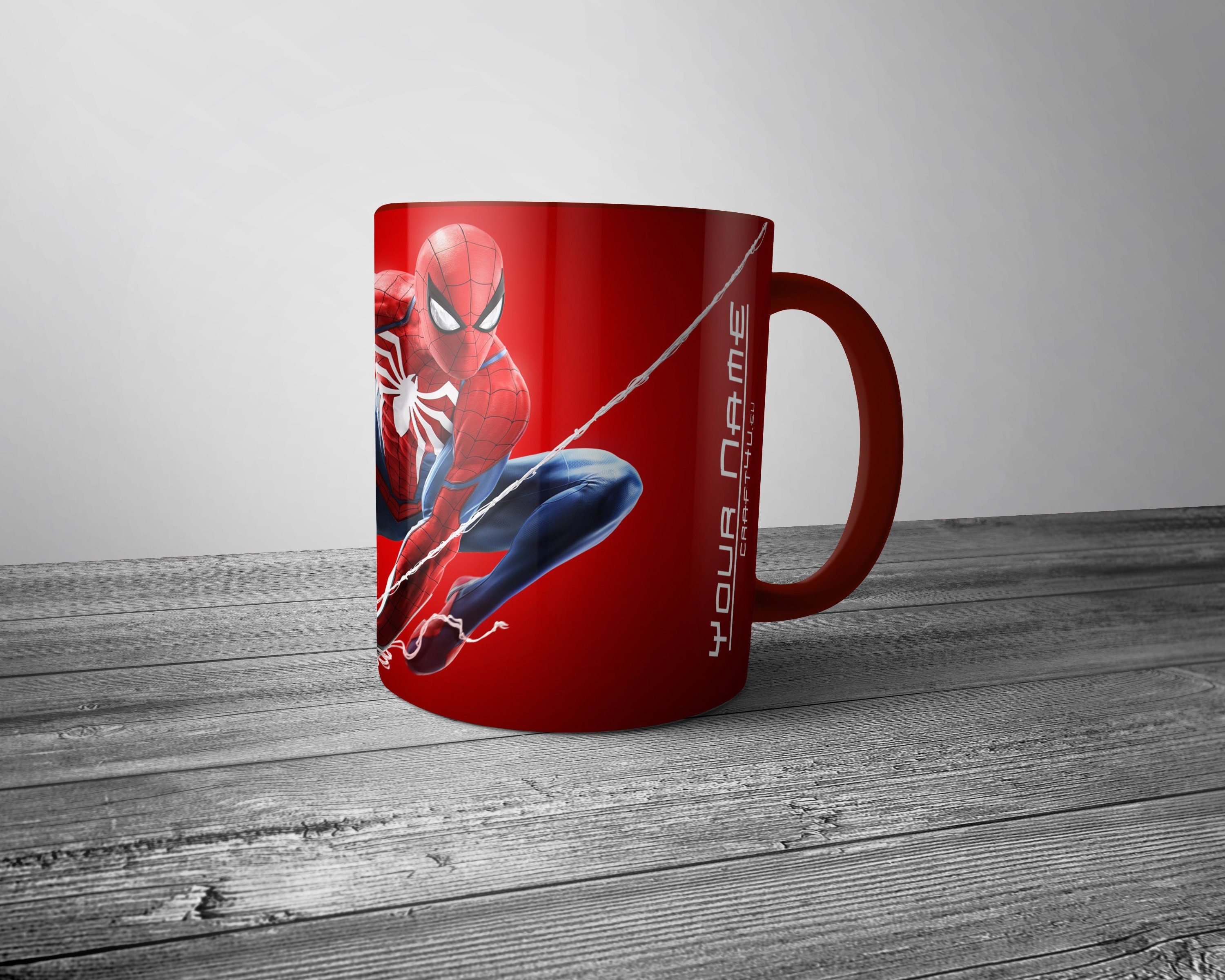 Mug Personnalisé Pour Les Fans de Spider... | Personnalisez La Tasse Jeu avec Couleur à L'intérieur.