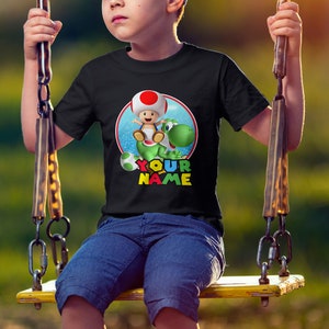 Personalisierte Kinder T-Shirt inspiriert by Mario v.03, Schulkind mit Namen, Kinder Shirt mit Wunschname