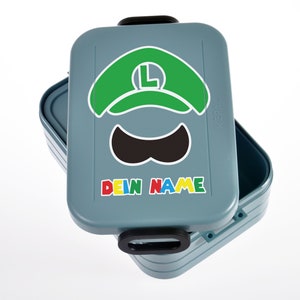 Personalisierte Lunchbox, Kinder Brotdose mit Namen, Geschenk zur Einschulung, Schultütenfüllung | Bento Mepal | inspiriert by Mario v03