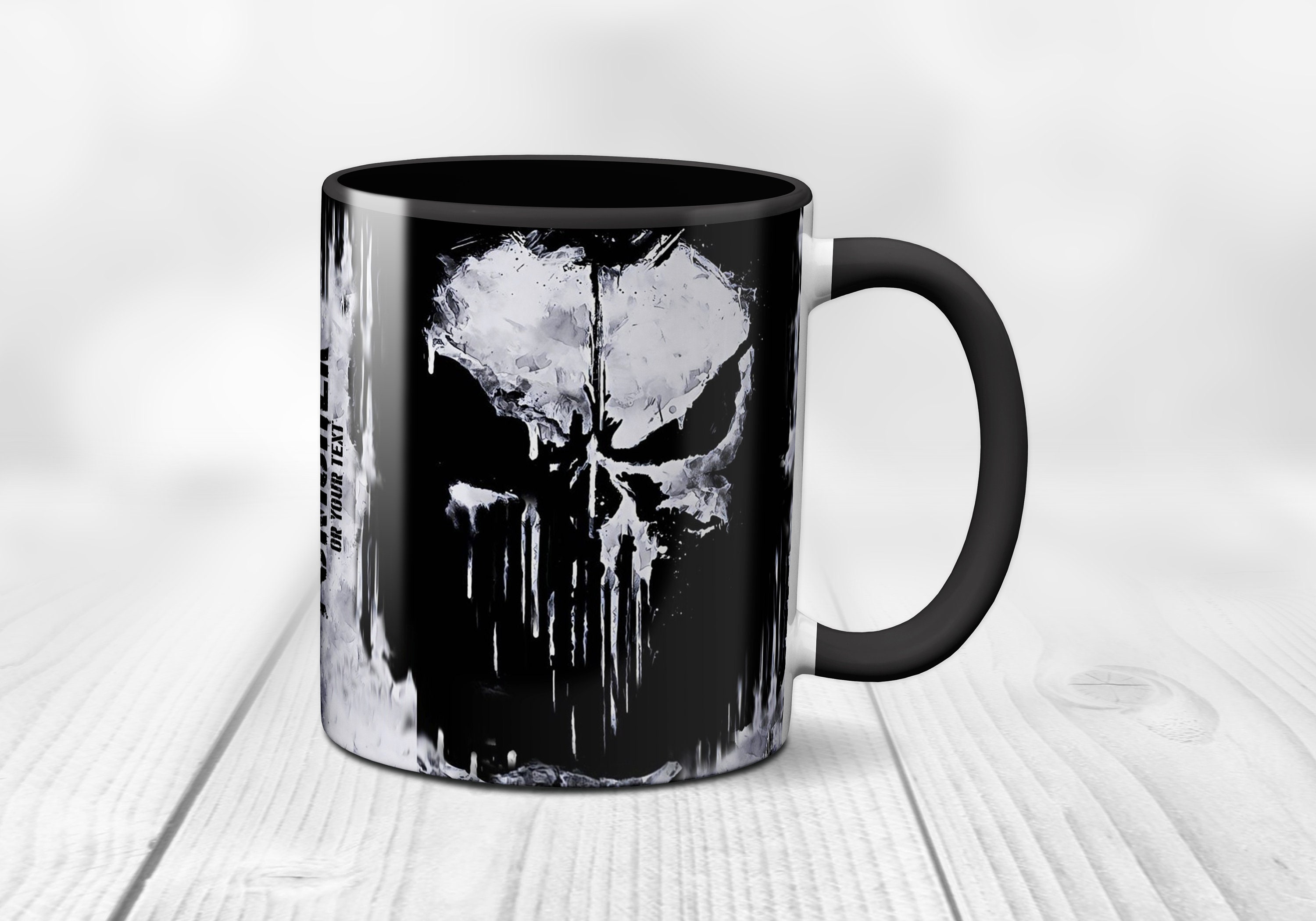 Mug Personnalisé Pour Les Fans de Punisher | Personnalisez La Tasse Jeu avec Couleur à L'intérieur.
