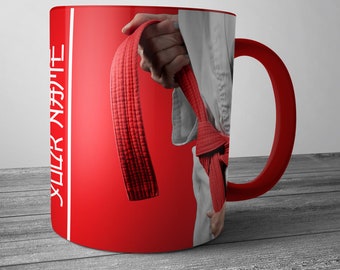 Personalized Mug, Customize Your Mug, With Your Name | Karate, Taekwondo, Red Belt