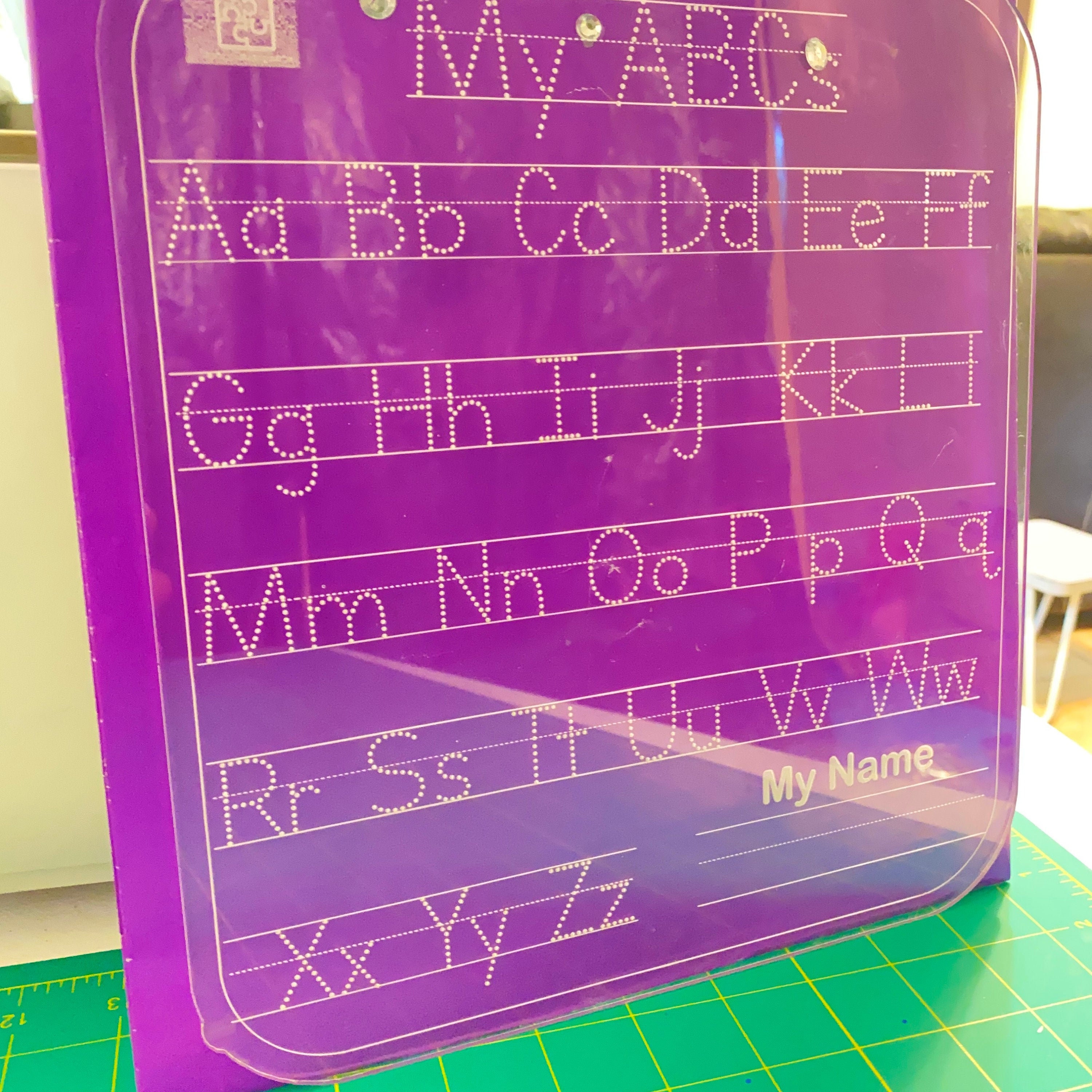 Alphabet Reusable Dry Erase Tracing Board Etsy