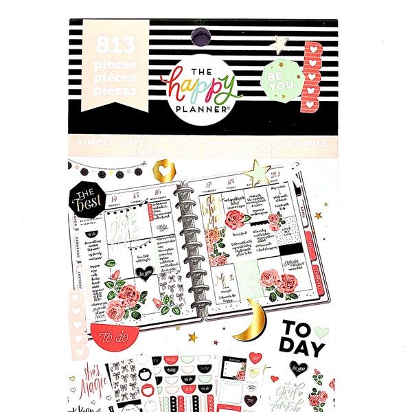 Happy Planner Sticker, Simply Lovely, Value Pack, Mambi Sticker, Aufkleber, Planersticker, Planerdeko