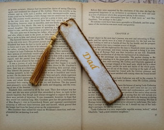 bookmark wooden decoupage small gift woodmark with tassel