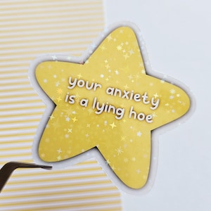 Je angst is een leugenachtige sticker | Versterkende en grappige vinylsticker voor bewustzijn van geestelijke gezondheid | Perfect voor waterflessen en meer