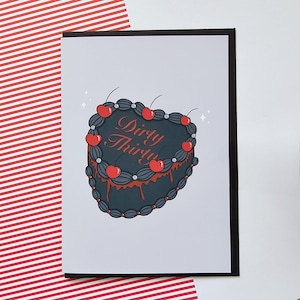 Carte d'anniversaire sale de <br> Profitez-en ! de voeux | Célébration du 30e anniversaire | illustrée faite main | Carte de célébration noire | Carte drôle
