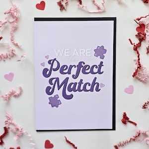 Siamo la coppia perfetta / Biglietto di auguri / Biglietto di San Valentino / Biglietto illustrato fatto a mano / Biglietto di celebrazione / Espressione d'amore