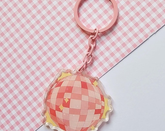 Retro Disco Ball Holographic Acrylic Keychain