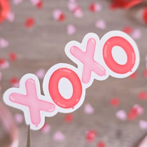 Sticker ballon XOXO | Sticker mignon et girly pour la Saint-Valentin | Parfait pour les ordinateurs portables, les bouteilles d'eau, les étuis de téléphone et plus encore