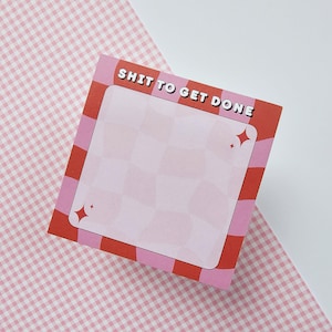 Shit To Get Done Sticky Notes | Retro Style Square Sticky Notes | Perfect for Notes, Lists and Creative Idea | Everyday Use Sticky Notes