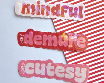 Confezione di adesivi olografici molto attenti, molto discreti e molto carini / laminati e impermeabili / adesivi per Kindle, bottiglie d'acqua, telefono e altro ancora