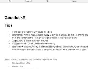 Medical Surgical Notes (study guide for hesi/ATI)